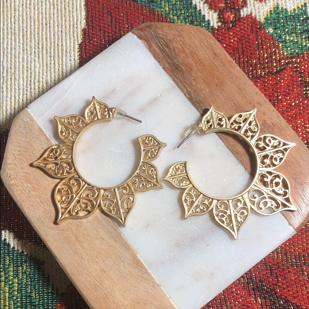 Lulus Mullen Gold Hoop Earrings - Picture 2 of 11